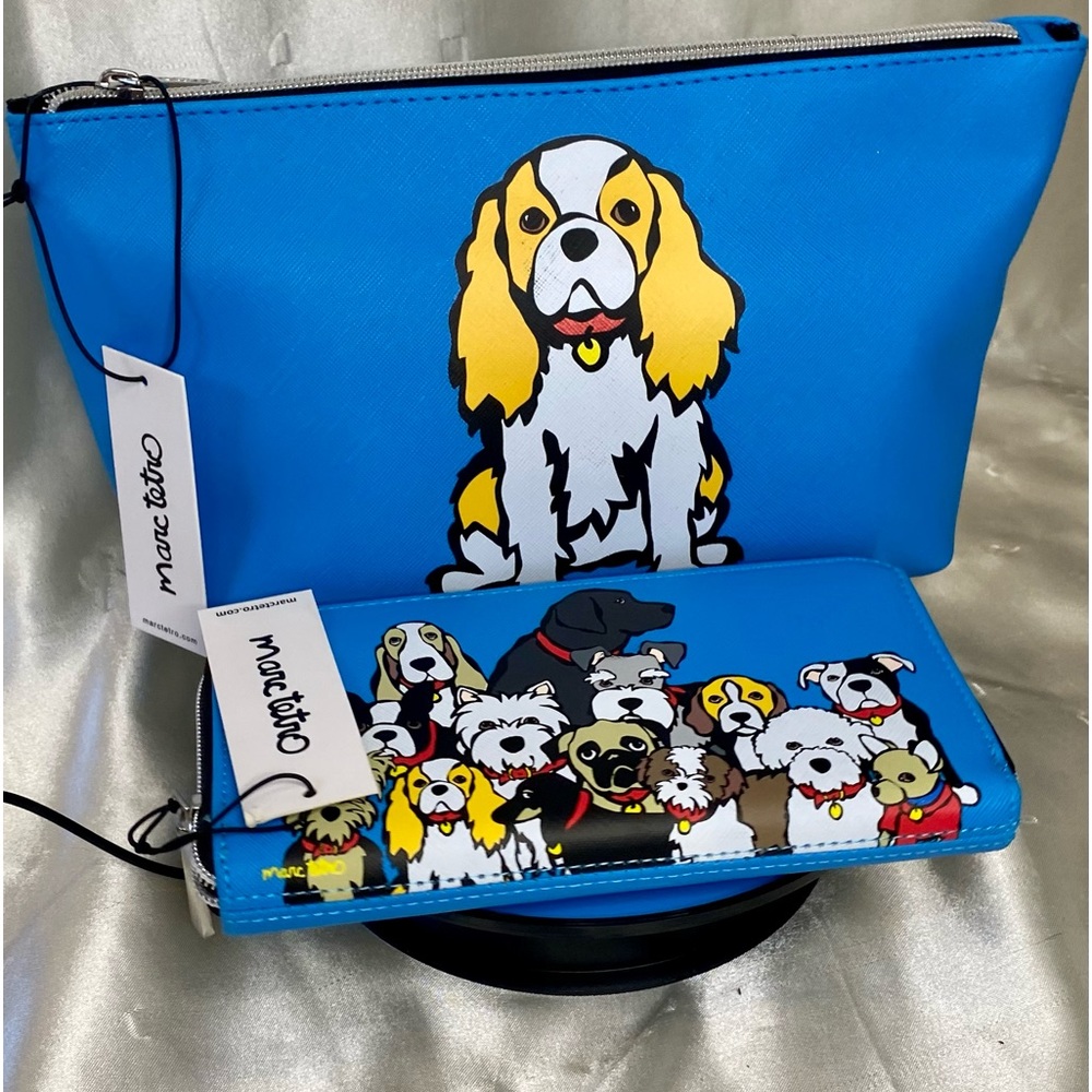 🦋🔥NWT BUNDLE MARC TETRO COSMETIC BAG & WALLET